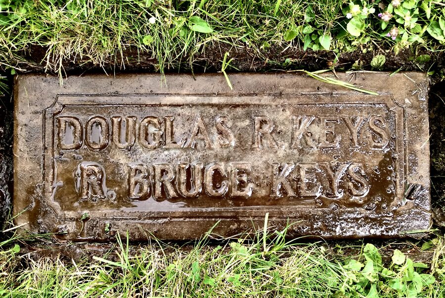 The final resting place of Douglas R. Keys is denoted by this flat marker in Lindsay’s Riverside Cemetery, which was almost obscured by sod when the Advocate paid the cemetery a visit. Although Douglas’ brother is mentioned on the marker, his body may have never been recovered. Photo: Ian McKechnie.
