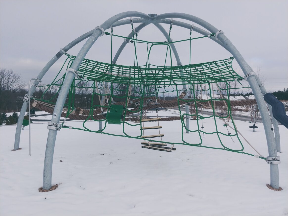 Logie Park mostly Canadian -- except for the Texas-made climbing web