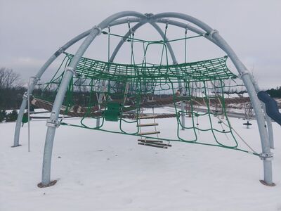 Logie Park mostly Canadian -- except for the Texas-made climbing web