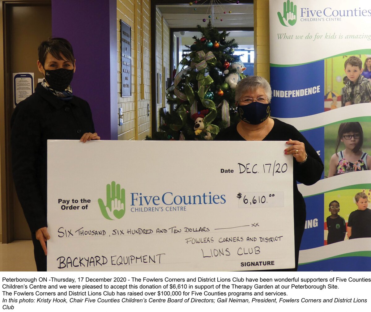 New exercise and sports equipment donated to Five Counties Children's Centre