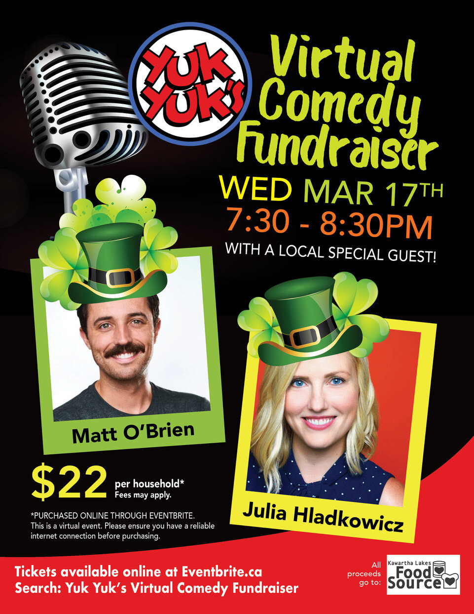 Kawartha Lakes Food Source Yuk Yuk’s Fundraiser goes virtual for St. Patrick’s Day