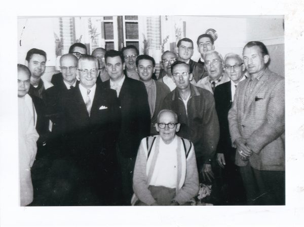 Lindsay's barbers pose for the camera in 1963. Photo: Lionel Gervais. Courtesy Glen Warburton.