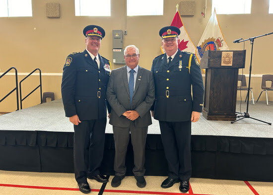 Chief Kirk Robertson sworn in at changing of guard ceremony; former Chief Mark Mitchell feted