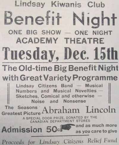 Citizen's Relief Association raises money for Academy circa 1931