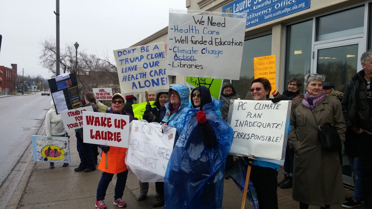 Protesters in Lindsay against Ford cuts part of 25-city strike