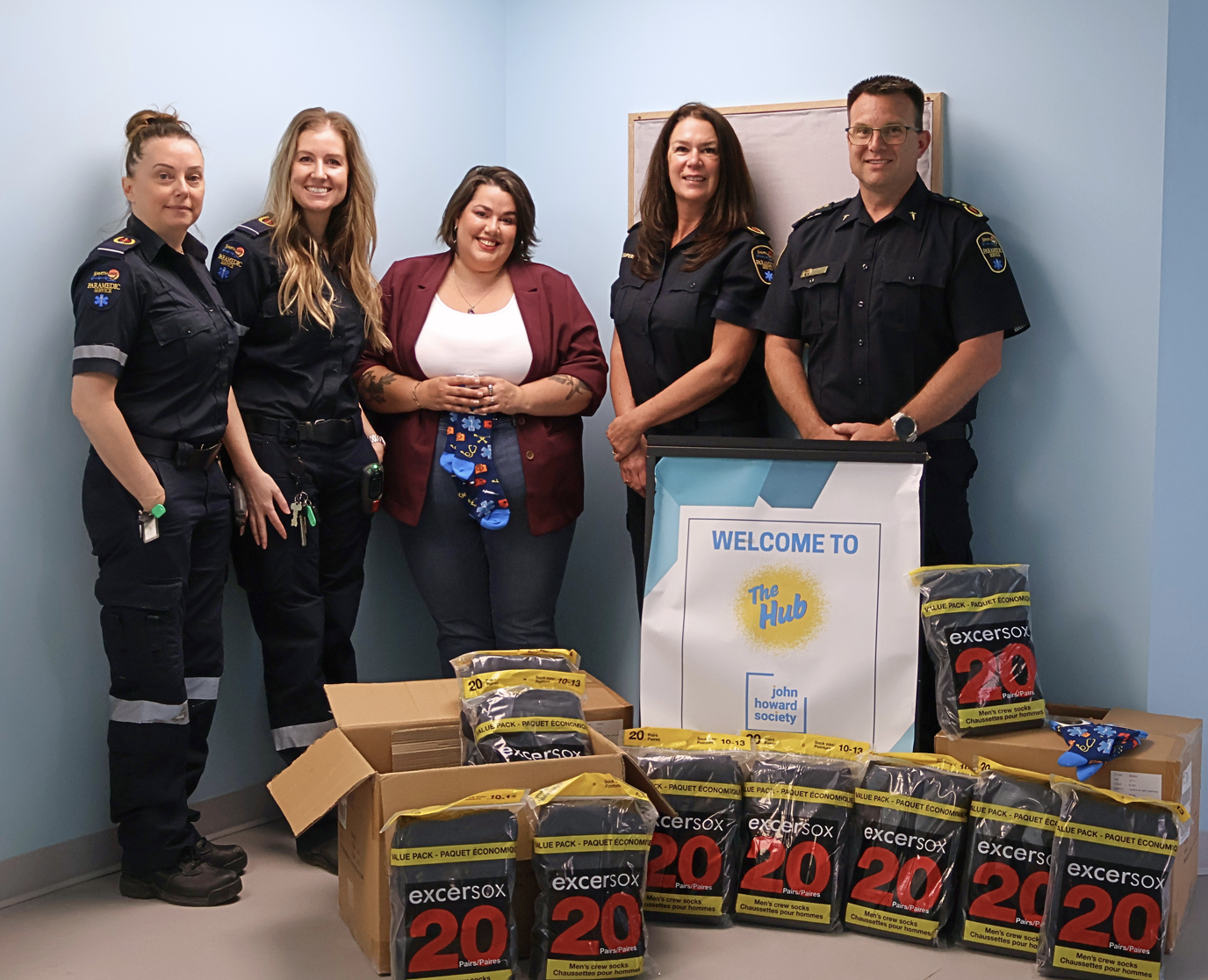 Kawartha Lakes community paramedics put their best foot forward with donation to The Hub